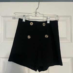 Altar'd State Black High Waist Skort with Button Accents